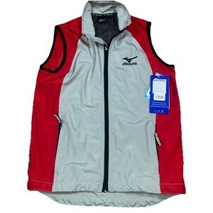NWT Mizuno Plus Windbreaker Gillet Vest Mens Small , Vented Active Fitness